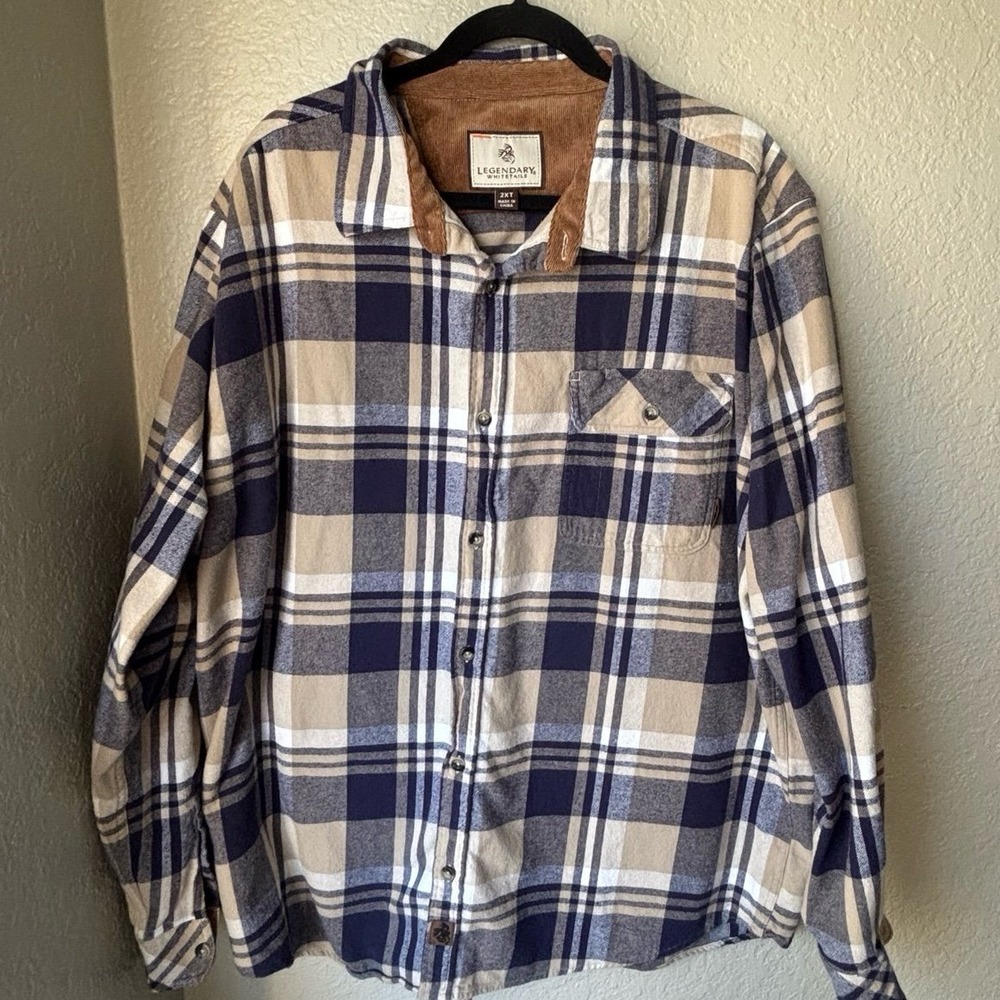 Legendary Whitetails Men's Plaid Shirt - Large Tall 100% Cotton (2XT)‎
